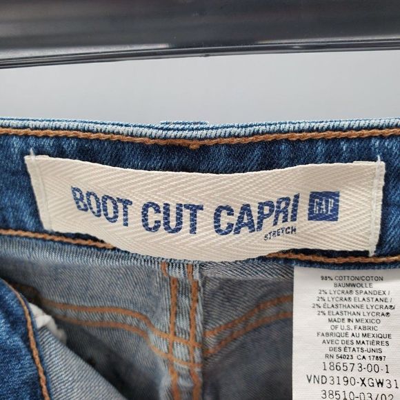 Gap Womens Boot Cut Capri Jeans Stretch Blue Size 4 Y2K - Picture 5 of 8